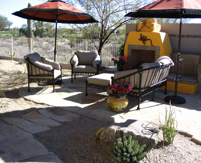 The golf course is in the background