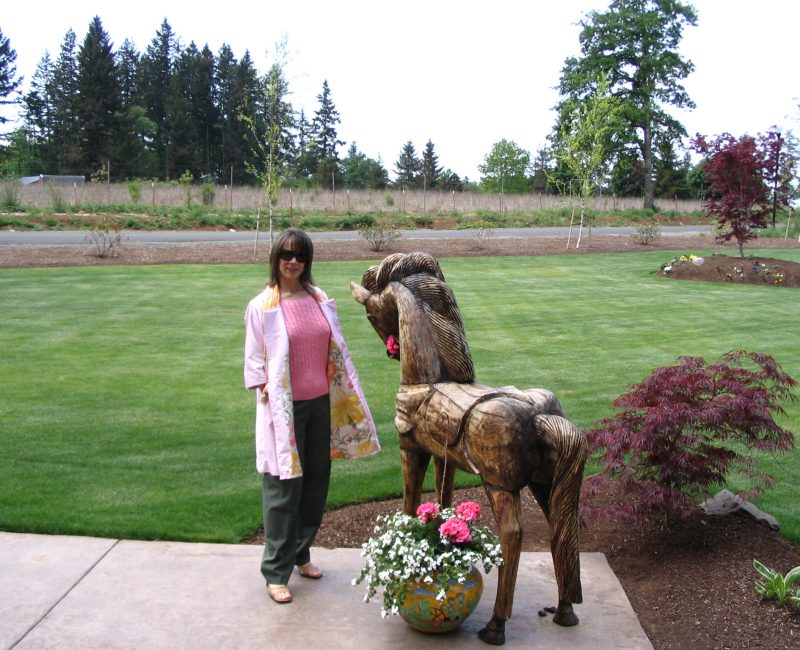 Sally in the front yard