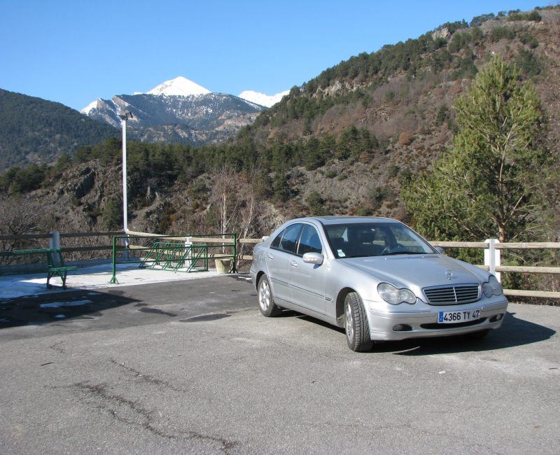 We drove to Andorra through the Pyrenees in a snowstorm and had to stop to put chains on our tires