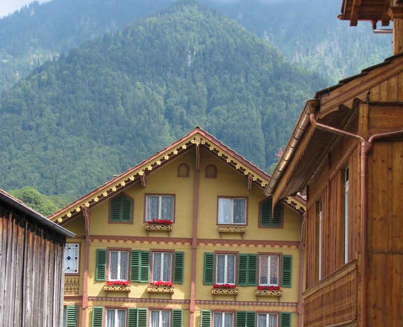 We liked how the slope of the roof matched the mountains behind