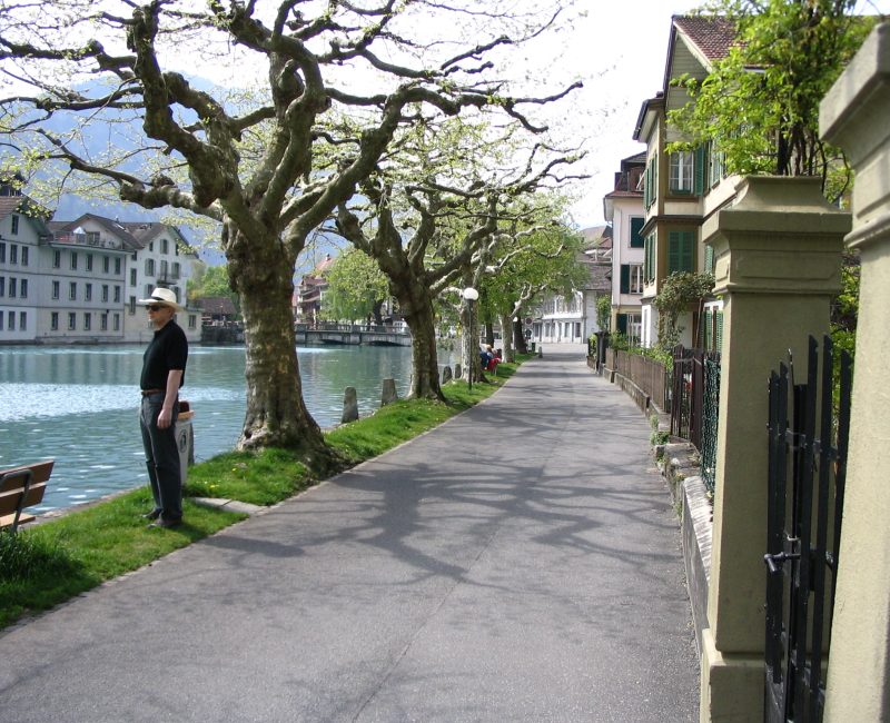 Gregg on the river at Interlaken