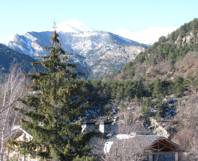 A view of the Pyrenees from our Andorra apartment window